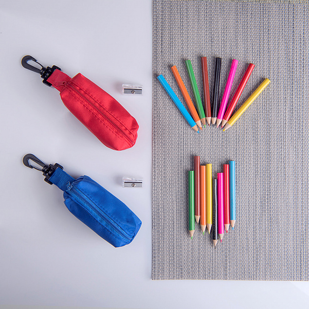 Набор цветных карандашей (8шт) с точилкой MIGAL в чехле, белый, 4,5х10х4 см, дерево, полиэстер с логотипом в Волгограде заказать по выгодной цене в кибермаркете AvroraStore