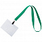 Лента для бейджа Neckband, зеленый с логотипом в Волгограде заказать по выгодной цене в кибермаркете AvroraStore