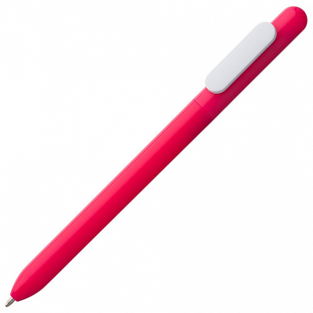 Ручка шариковая Slider, розовая с белым с логотипом в Волгограде заказать по выгодной цене в кибермаркете AvroraStore