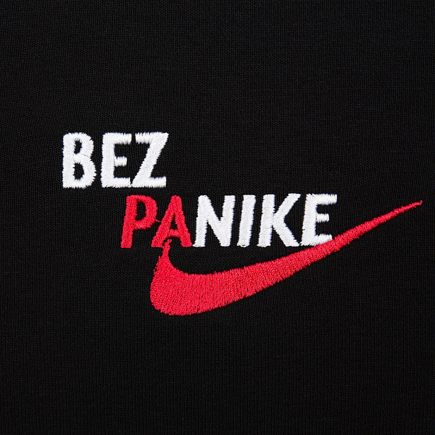 Худи оверсайз Bez Panike, черное с логотипом в Волгограде заказать по выгодной цене в кибермаркете AvroraStore