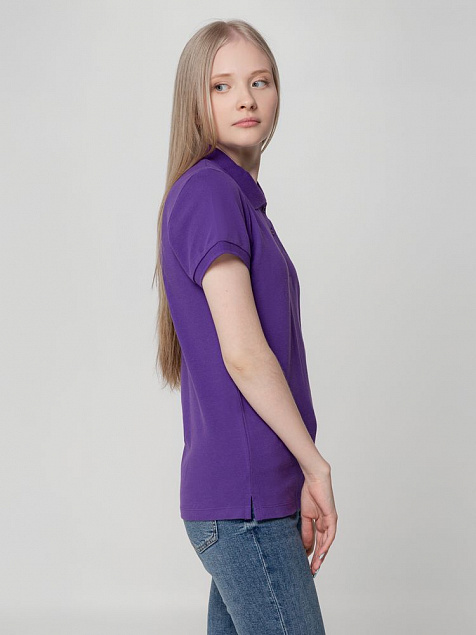Рубашка поло женская Virma Lady, фиолетовая с логотипом в Волгограде заказать по выгодной цене в кибермаркете AvroraStore