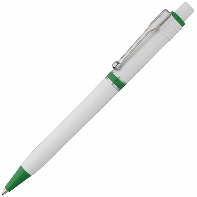 Ручка шариковая Raja, зеленая с логотипом в Волгограде заказать по выгодной цене в кибермаркете AvroraStore