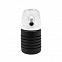 Бутылка для воды складная с карабином SPRING; черная, 550/250 мл, силикон с логотипом в Волгограде заказать по выгодной цене в кибермаркете AvroraStore