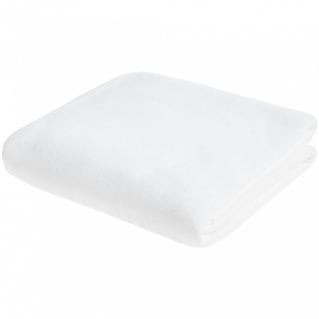 Флисовый плед Warm&Peace XL, белый с логотипом в Волгограде заказать по выгодной цене в кибермаркете AvroraStore