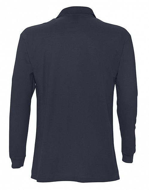 Рубашка поло мужская с длинным рукавом STAR 170, темно-синяя с логотипом в Волгограде заказать по выгодной цене в кибермаркете AvroraStore