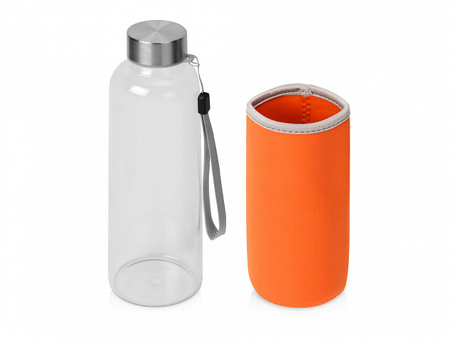 Бутылка для воды Pure c чехлом, 420 мл, оранжевый с логотипом в Волгограде заказать по выгодной цене в кибермаркете AvroraStore