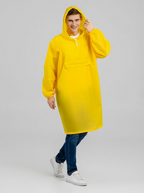 Дождевик-анорак Alatau, желтый с логотипом в Волгограде заказать по выгодной цене в кибермаркете AvroraStore