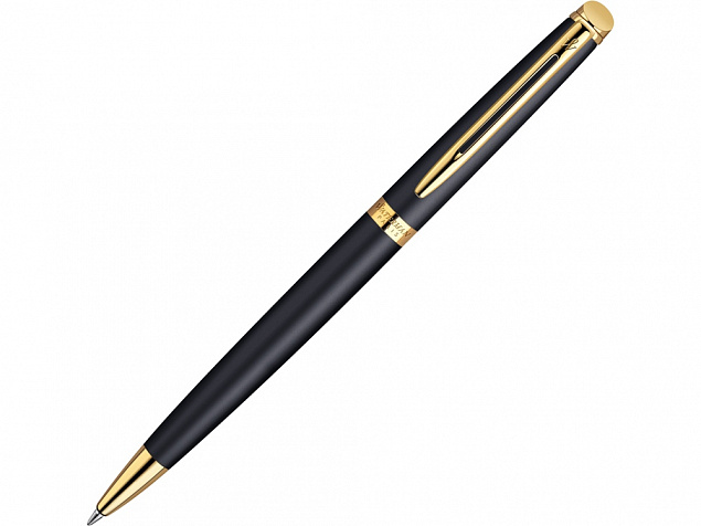Ручка шариковая Waterman Hemisphere Matt Black GT M, черный матовый/золотистый с логотипом в Волгограде заказать по выгодной цене в кибермаркете AvroraStore