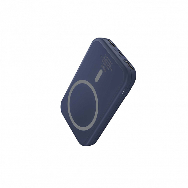 Внешний аккумулятор, Ultima Wireless Magnetic, 5000 mah, синий с логотипом в Волгограде заказать по выгодной цене в кибермаркете AvroraStore