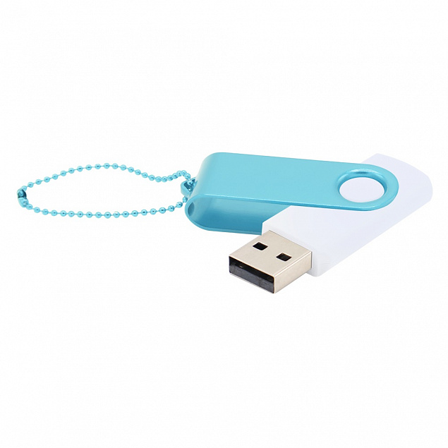 Флешка Designer To Go 2.0 USB 16Gb, белый/голубой с логотипом в Волгограде заказать по выгодной цене в кибермаркете AvroraStore