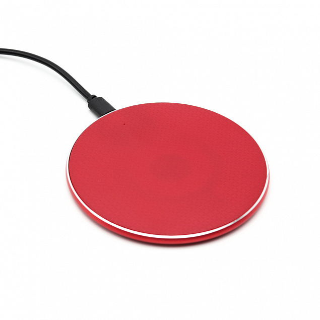 Беспроводное зарядное устройство Flappy, красный, красный с логотипом в Волгограде заказать по выгодной цене в кибермаркете AvroraStore