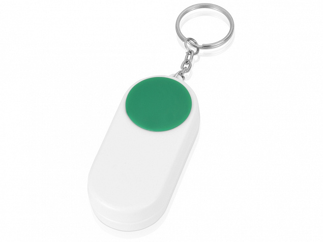 Брелок-футляр для  таблеток Pill, белый/зеленый с логотипом в Волгограде заказать по выгодной цене в кибермаркете AvroraStore