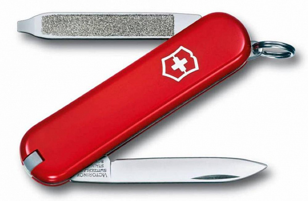 Нож-брелок Escort 58, красный с логотипом в Волгограде заказать по выгодной цене в кибермаркете AvroraStore