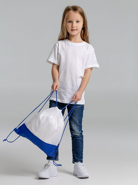 Рюкзак детский Classna, белый с синим с логотипом в Волгограде заказать по выгодной цене в кибермаркете AvroraStore