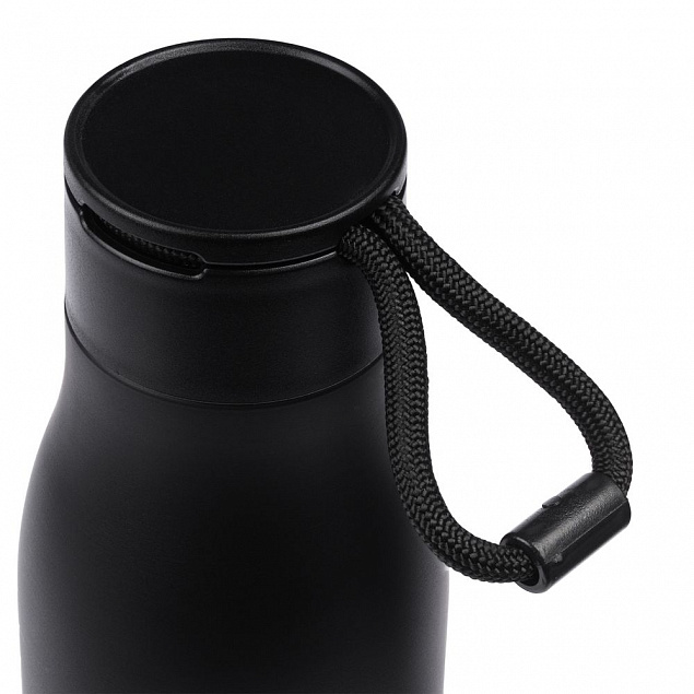 Термобутылка Steady, черная с логотипом в Волгограде заказать по выгодной цене в кибермаркете AvroraStore
