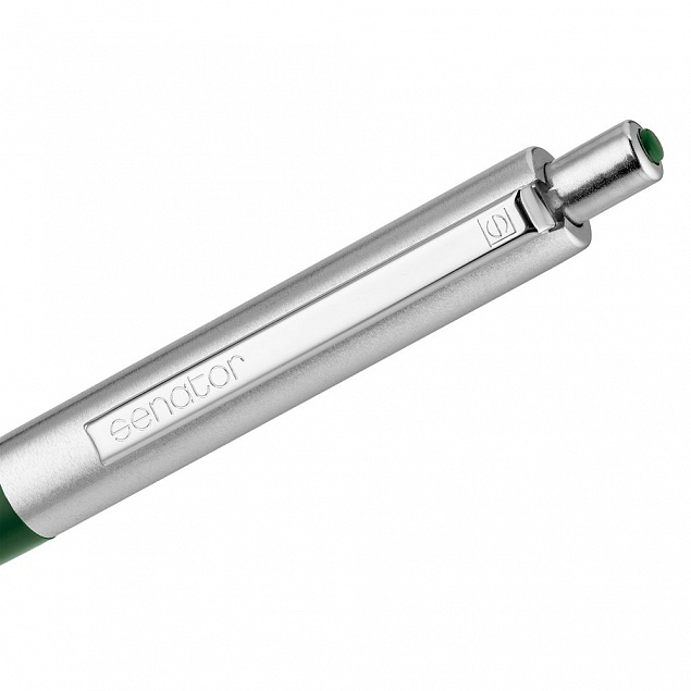 Ручка шариковая Senator Point Metal, зеленая с логотипом в Волгограде заказать по выгодной цене в кибермаркете AvroraStore