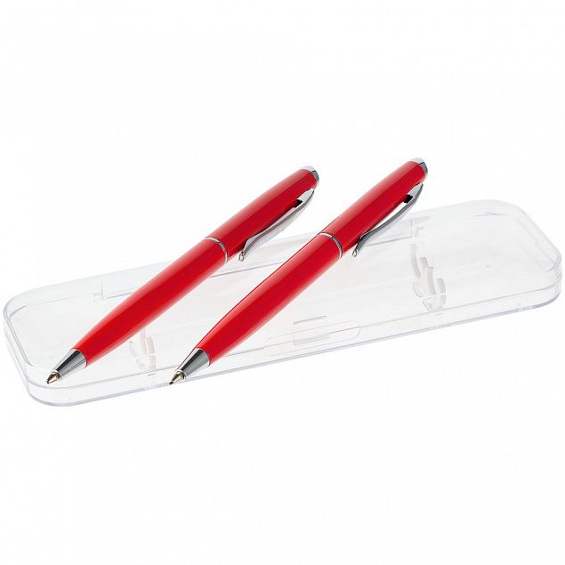 Набор Phrase: ручка и карандаш, красный с логотипом в Волгограде заказать по выгодной цене в кибермаркете AvroraStore
