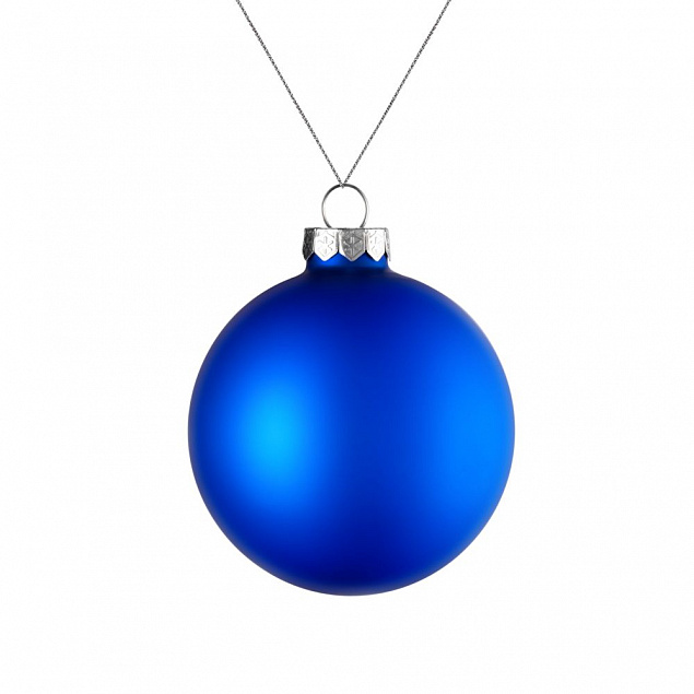 Елочный шар Finery Matt, 8 см, матовый синий с логотипом в Волгограде заказать по выгодной цене в кибермаркете AvroraStore