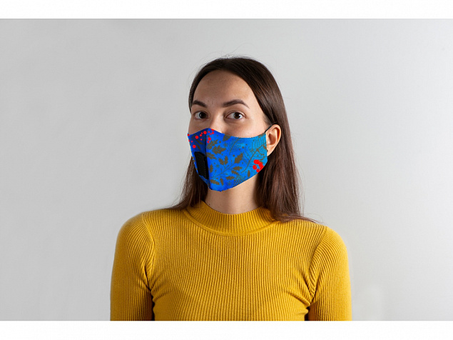 Гигиеническая маска для лица многоразовая с люверсом, для сублимации в крое с логотипом в Волгограде заказать по выгодной цене в кибермаркете AvroraStore