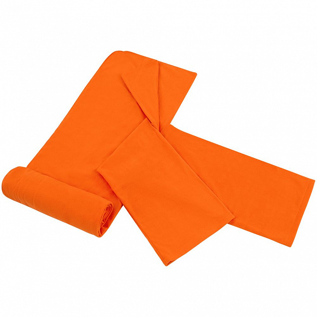 Плед с рукавами Lazybones, оранжевый с логотипом в Волгограде заказать по выгодной цене в кибермаркете AvroraStore