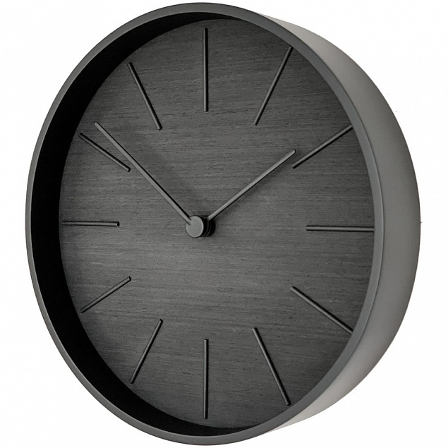 Часы настенные Plato, черное дерево с логотипом в Волгограде заказать по выгодной цене в кибермаркете AvroraStore