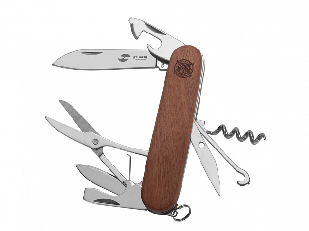Нож перочинный, 90 мм, 13 функций с логотипом в Волгограде заказать по выгодной цене в кибермаркете AvroraStore