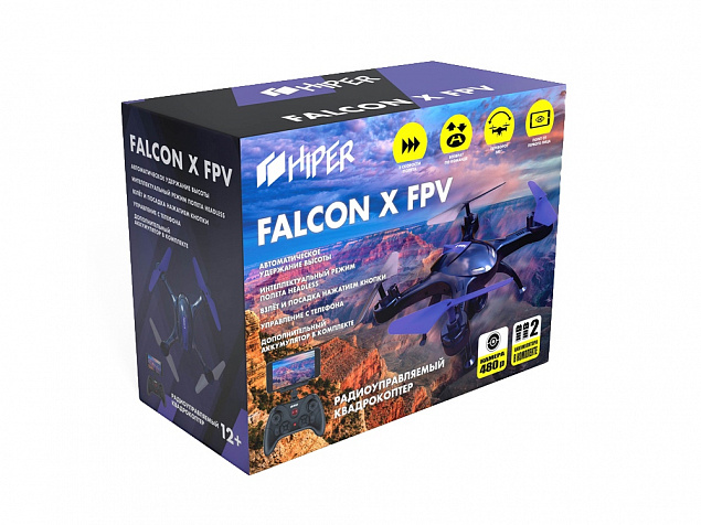 Радиоуправляемый квадрокоптер «FALCON X FPV» с логотипом в Волгограде заказать по выгодной цене в кибермаркете AvroraStore