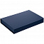 Коробка Silk с ложементом под ежедневник, аккумулятор и ручку, синяя с логотипом в Волгограде заказать по выгодной цене в кибермаркете AvroraStore