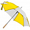 Зонт-трость Milkshake, белый с желтым с логотипом в Волгограде заказать по выгодной цене в кибермаркете AvroraStore