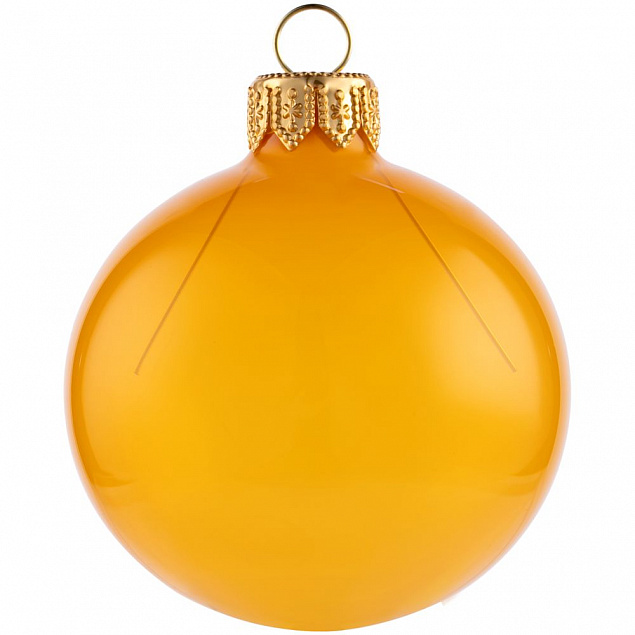 Елочный шар Gala Night в коробке, золотистый, 6 см с логотипом в Волгограде заказать по выгодной цене в кибермаркете AvroraStore