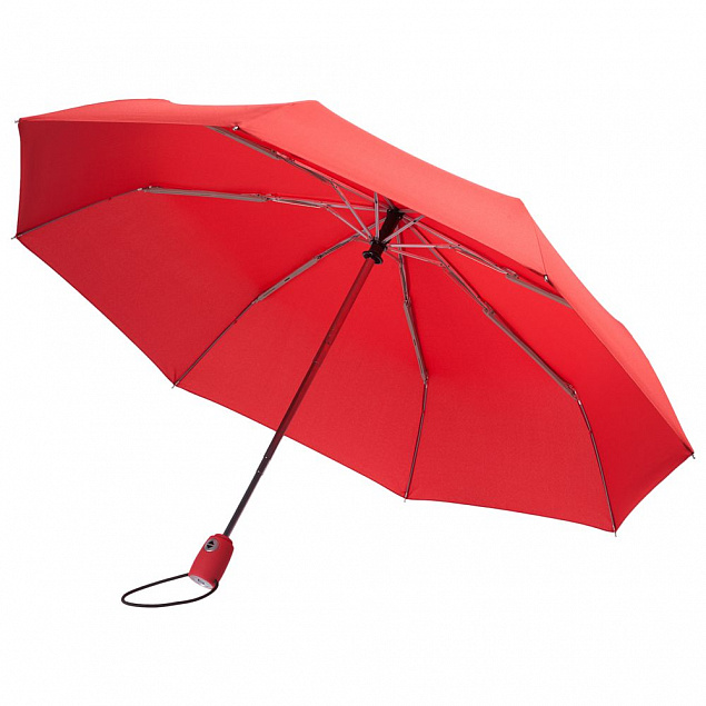 Зонт складной ARE-AOC, красный с логотипом в Волгограде заказать по выгодной цене в кибермаркете AvroraStore