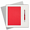 Подарочный набор Rain, красный (ежедневник, ручка) с логотипом в Волгограде заказать по выгодной цене в кибермаркете AvroraStore