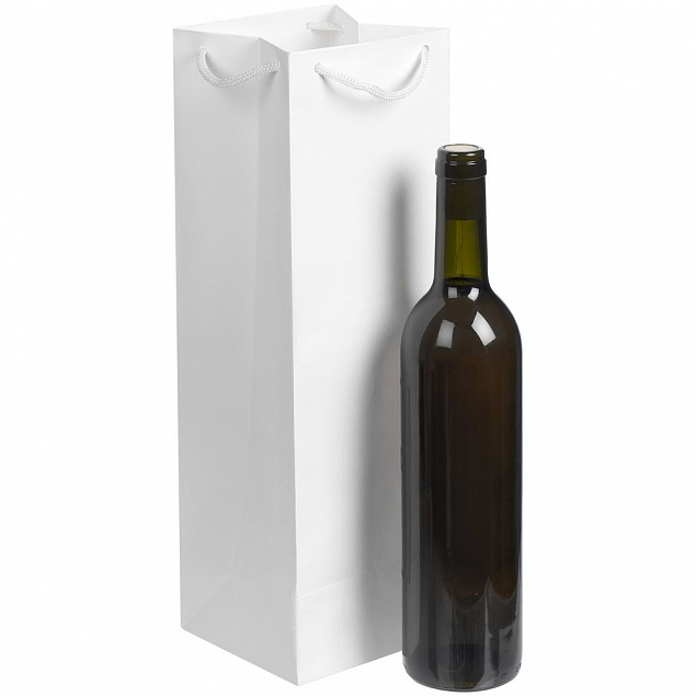 Пакет под бутылку Vindemia, белый с логотипом в Волгограде заказать по выгодной цене в кибермаркете AvroraStore