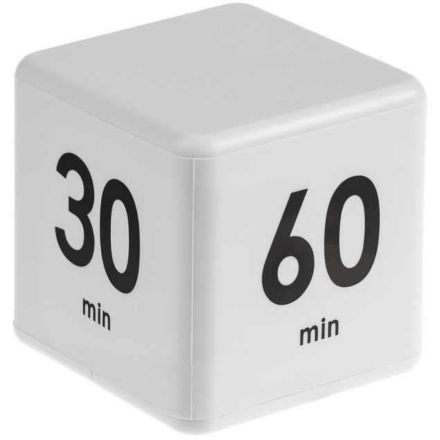 Кубик-таймер Timekeeper, белый с логотипом в Волгограде заказать по выгодной цене в кибермаркете AvroraStore
