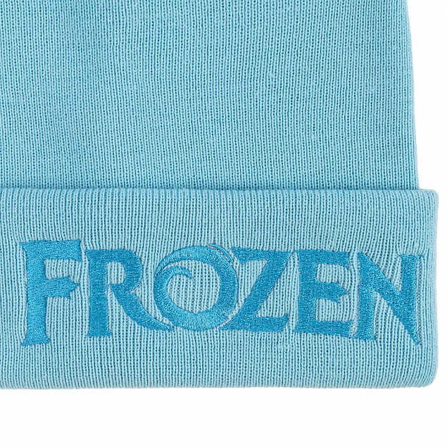 Шапка детская с вышивкой Frozen, голубая с логотипом в Волгограде заказать по выгодной цене в кибермаркете AvroraStore