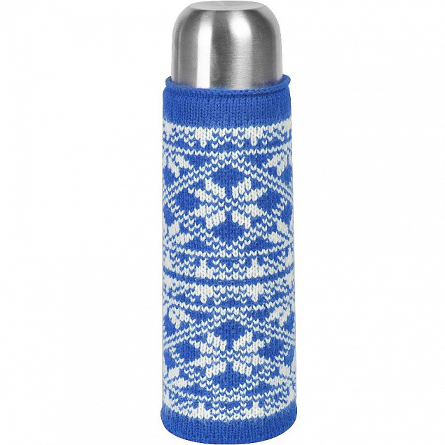Чехол вязаный на бутылку/термос "Зимний орнамент" с логотипом в Волгограде заказать по выгодной цене в кибермаркете AvroraStore