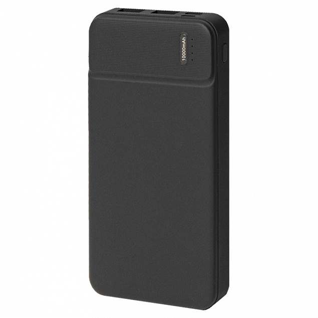 Универсальный аккумулятор OMG Flash 10 (10000 мАч) с подсветкой и soft touch,черный,13,7х6,87х1,55мм с логотипом в Волгограде заказать по выгодной цене в кибермаркете AvroraStore
