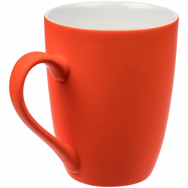 Кружка Good Morning с покрытием софт-тач, оранжевая с логотипом в Волгограде заказать по выгодной цене в кибермаркете AvroraStore