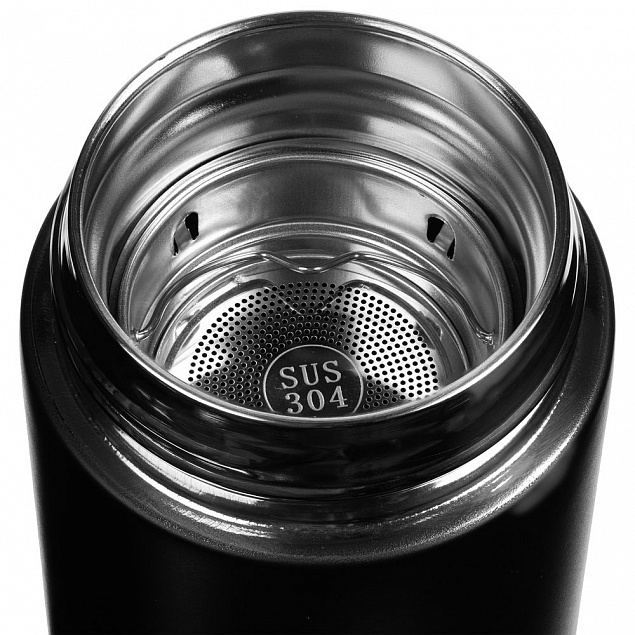 Смарт-бутылка Long Therm, черная с логотипом в Волгограде заказать по выгодной цене в кибермаркете AvroraStore