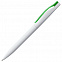 Ручка шариковая Pin, белая с зеленым с логотипом в Волгограде заказать по выгодной цене в кибермаркете AvroraStore