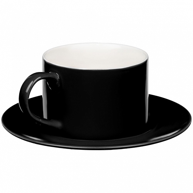 Чайная пара Clio, черная с логотипом в Волгограде заказать по выгодной цене в кибермаркете AvroraStore