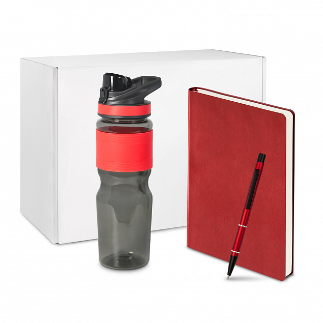Подарочный набор Portobello красный в малой универсальной подарочной коробке (Спортбутылка, Ежедневник недат А5, Ручка) с логотипом в Волгограде заказать по выгодной цене в кибермаркете AvroraStore