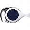 Ретрактор Dorset, белый с синим с логотипом в Волгограде заказать по выгодной цене в кибермаркете AvroraStore