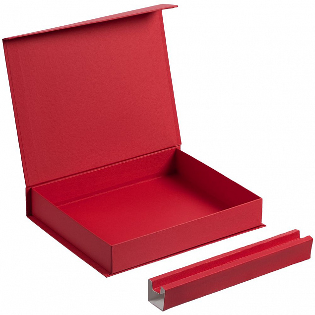 Коробка Duo под ежедневник и ручку, красная с логотипом в Волгограде заказать по выгодной цене в кибермаркете AvroraStore