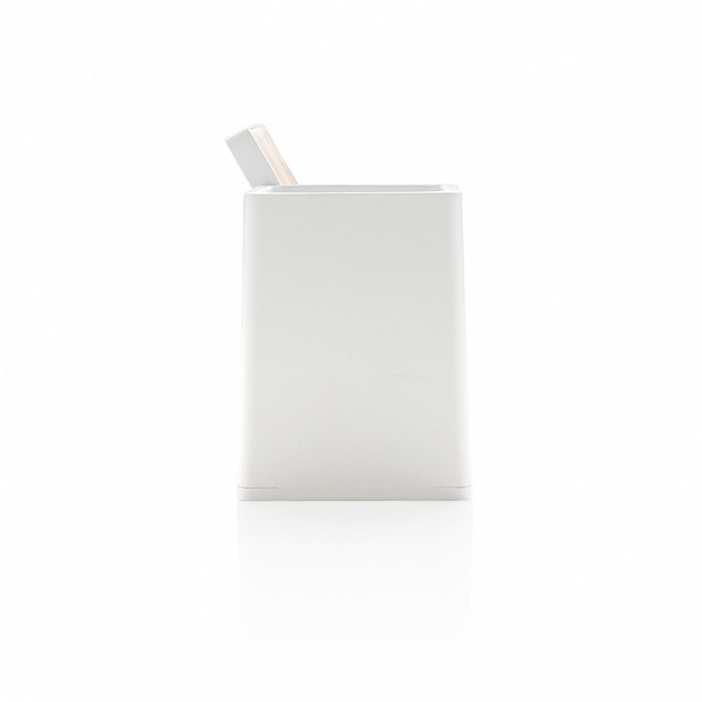 Док-станция Ontario для беспроводной зарядки с подставкой для ручек, 5W, белый с логотипом в Волгограде заказать по выгодной цене в кибермаркете AvroraStore