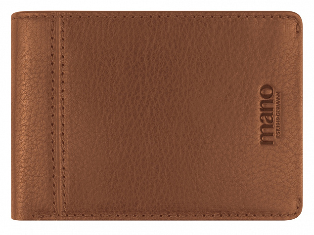 Бумажник Mano Don Montez, натуральная кожа в коньячном цвете, 12,8 х 9 см с логотипом в Волгограде заказать по выгодной цене в кибермаркете AvroraStore
