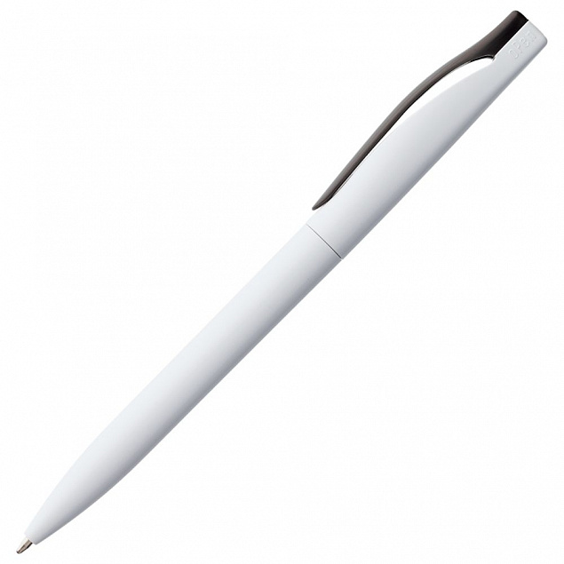 Ручка шариковая Pin, белая с оранжевым с логотипом в Волгограде заказать по выгодной цене в кибермаркете AvroraStore