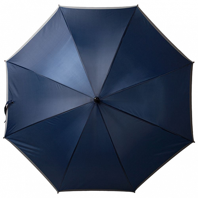 Зонт-трость светоотражающий Reflect, синий с логотипом в Волгограде заказать по выгодной цене в кибермаркете AvroraStore
