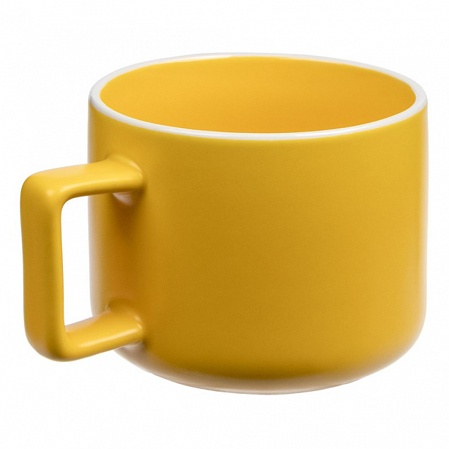 Чашка Fusion, желтая с логотипом в Волгограде заказать по выгодной цене в кибермаркете AvroraStore