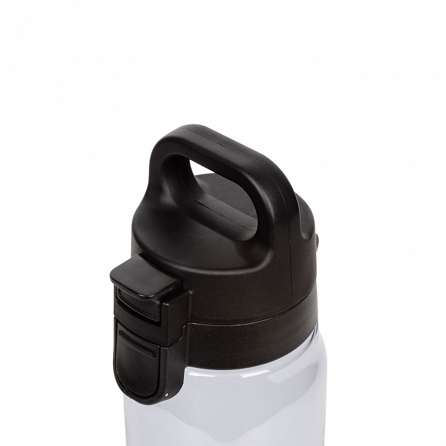 Бутылка для воды Aqua, черная (ТОЛЬКО ПОД ПОЛНУЮ ЗАПЕЧАТКУ) с логотипом в Волгограде заказать по выгодной цене в кибермаркете AvroraStore